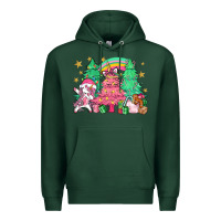 Sports Green Unicorn Christmas trees Premium Hoodie - NancyCooperArtShop
