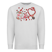 Dove Grey valentine's day stethoscope Premium Sweatshirt - MaliasSmallBusiness