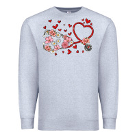 Heather Grey valentine's day stethoscope Premium Sweatshirt - MaliasSmallBusiness
