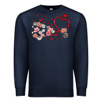 Navy valentine's day stethoscope Premium Sweatshirt - MaliasSmallBusiness