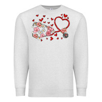 Oatmeal Heather valentine's day stethoscope Premium Sweatshirt - MaliasSmallBusiness
