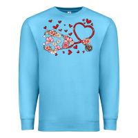 Ocean Blue valentine's day stethoscope Premium Sweatshirt - MaliasSmallBusiness