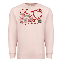 Pale Pink valentine's day stethoscope Premium Sweatshirt - MaliasSmallBusiness