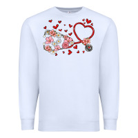 White valentine's day stethoscope Premium Sweatshirt - MaliasSmallBusiness