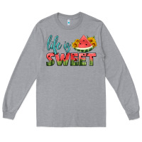 Heather Grey life is sweet Long Sleeve Tee - HRA Design Shop