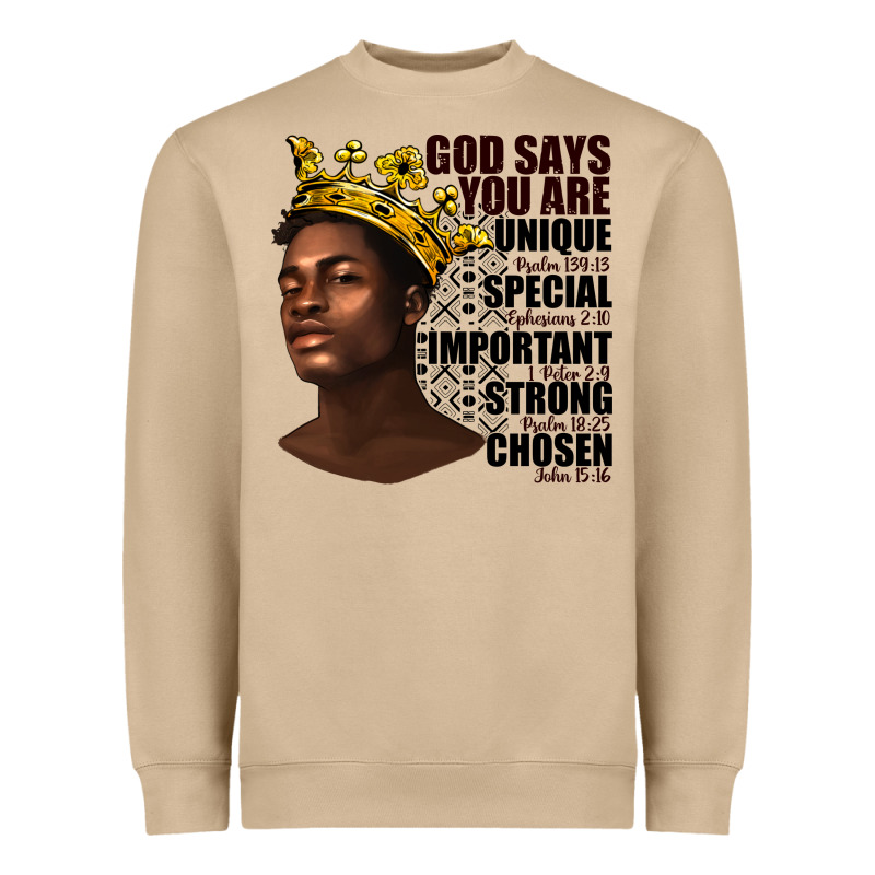 Afro Man God Says You Are Heavyweight Sweatshirt by texasbilliewilder | Teevron