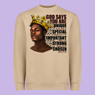 Afro Man God Says You Are Heavyweight Sweatshirt Designed By Texasbilliewilder