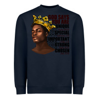 Navy afro man god says you are Heavyweight Sweatshirt - texasbilliewilder