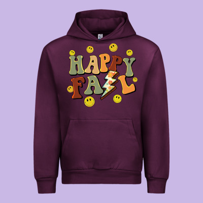 Happy Fall Smiley Face Urban Hoodie Designed By Barkaloodesign