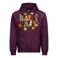 Mauve Wine happy fall smiley face Urban Hoodie - BarkalooDesign