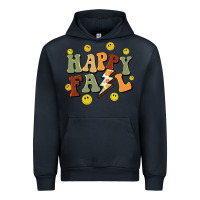 Navy happy fall smiley face Urban Hoodie - BarkalooDesign