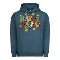 Pigment Midnight Navy happy fall smiley face Urban Hoodie - BarkalooDesign