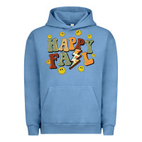 Pigment Pebble Blue happy fall smiley face Urban Hoodie - BarkalooDesign