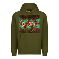 Army Green love  and leopard with keys Premium Hoodie - AdoDesignShop