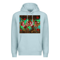 Blue Mist love  and leopard with keys Premium Hoodie - AdoDesignShop