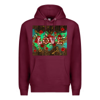 Burgundy love  and leopard with keys Premium Hoodie - AdoDesignShop
