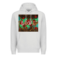 Dove Grey love  and leopard with keys Premium Hoodie - AdoDesignShop