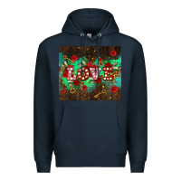 Navy love  and leopard with keys Premium Hoodie - AdoDesignShop