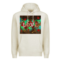 Oatmeal Heather love  and leopard with keys Premium Hoodie - AdoDesignShop