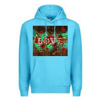 Ocean Blue love  and leopard with keys Premium Hoodie - AdoDesignShop