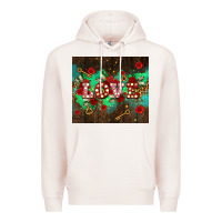 Pale Pink love  and leopard with keys Premium Hoodie - AdoDesignShop