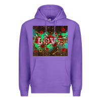 Purple love  and leopard with keys Premium Hoodie - AdoDesignShop