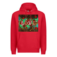 Red love  and leopard with keys Premium Hoodie - AdoDesignShop
