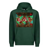 Sports Green love  and leopard with keys Premium Hoodie - AdoDesignShop
