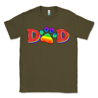 Army Green lgbtq dad and paw Classic Tee - HRA Design Shop