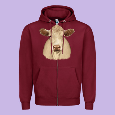 Charolais Zipper Hoodie Designed By Jahusdesignshop