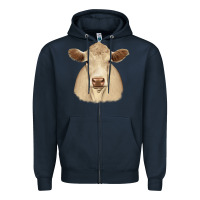 Navy charolais Zipper Hoodie - JahusDesignShop