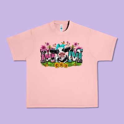 Mom With Cow Urban Heavy Tee Designed By Zillion Design Studio