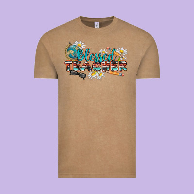 Blessed Teacher Vintage Tee Designed By Texasbilliewilder