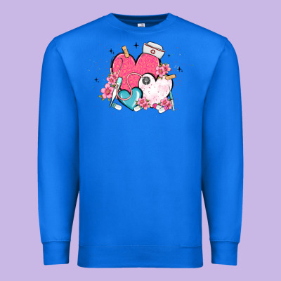Nurse Hearts Premium Sweatshirt Designed By Maliassmallbusiness