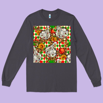 Christmas Leopard Duck Long Sleeve Tee Designed By Fadigitalartstudio