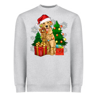 Heather Grey christmas golden dog Heavyweight Sweatshirt - Zillion Design Studio