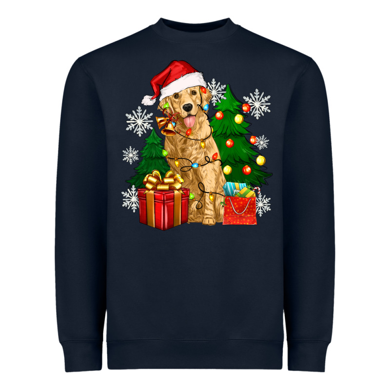 Christmas Golden Dog Heavyweight Sweatshirt by Zillion Design Studio | Teevron