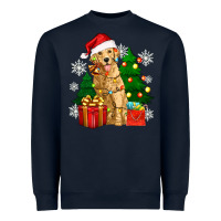 Navy christmas golden dog Heavyweight Sweatshirt - Zillion Design Studio