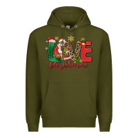 Army Green love christmas black santa Premium Hoodie - MaliasSmallBusiness