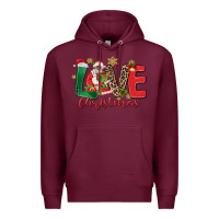 Burgundy love christmas black santa Premium Hoodie - MaliasSmallBusiness