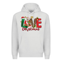 Dove Grey love christmas black santa Premium Hoodie - MaliasSmallBusiness