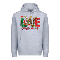 Heather Grey love christmas black santa Premium Hoodie - MaliasSmallBusiness