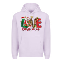 Lilac love christmas black santa Premium Hoodie - MaliasSmallBusiness