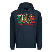 Navy love christmas black santa Premium Hoodie - MaliasSmallBusiness