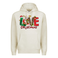 Oatmeal Heather love christmas black santa Premium Hoodie - MaliasSmallBusiness