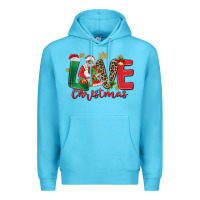 Ocean Blue love christmas black santa Premium Hoodie - MaliasSmallBusiness