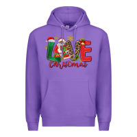 Purple love christmas black santa Premium Hoodie - MaliasSmallBusiness