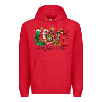 Red love christmas black santa Premium Hoodie - MaliasSmallBusiness