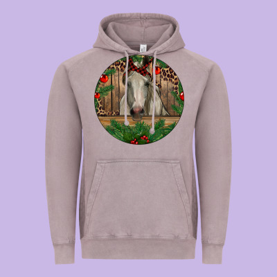 Christmas Horse Vintage Hoodie Designed By Ranaportraitstore