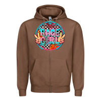 Chestnut race girl with leopard and peace hand Zipper Hoodie - AdoDesignShop